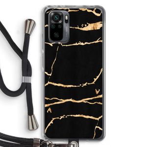 Gouden marmer: Xiaomi Redmi Note 10 Pro Transparant Hoesje met koord