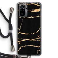 Gouden marmer: Xiaomi Redmi Note 10 Pro Transparant Hoesje met koord