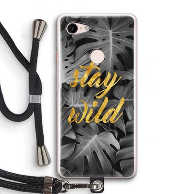 Stay wild: Pixel 3 Transparant Hoesje met koord