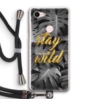 Stay wild: Pixel 3 Transparant Hoesje met koord