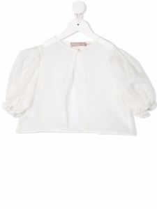 La Stupenderia blouse crop à manches bouffantes - Tons neutres