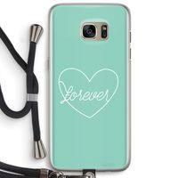 Forever heart pastel: Samsung Galaxy S7 Edge Transparant Hoesje met koord
