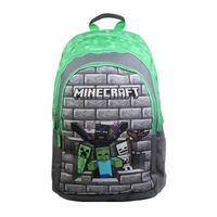 Minecraft 3 vaks schoolrugzak groen grijs vanaf 12 jaar