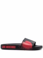 Love Moschino claquettes à logo imprimé - Noir - thumbnail