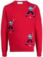 Pringle of Scotland pull Geometric George Golf en maille fine - Rouge