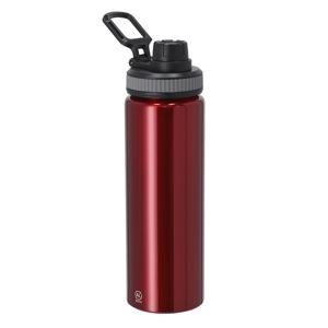 Waterfles/drinkfles sport bidon Fitmaster - rood - 800 ml - aluminium - schroefdop