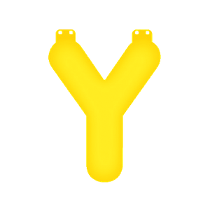 Opblaas letter Y geel   -