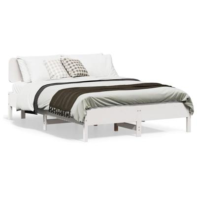 Bedframe zonder matras massief grenenhout wit 120x200 cm