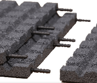 Rubberen spa ondertegels - 2,5 x 2,5 m - Zwart