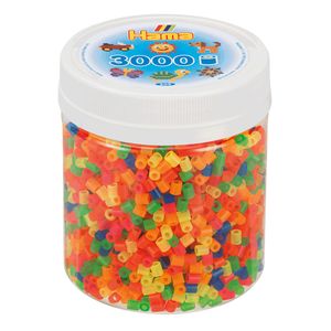 Hama strijkkralen in potje neonmix (51), 3000st.