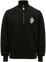 JW Anderson logo-embroidered half-zip sweatshirt - Noir