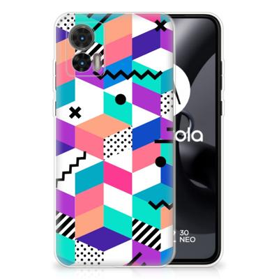 Motorola Edge 30 Neo | TPU Hoesje | Blokken Kleurrijk