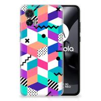Motorola Edge 30 Neo | TPU Hoesje | Blokken Kleurrijk