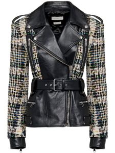 Alexander McQueen veste de moto à design superposé - Noir