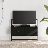 Tv-meubel wandgemonteerd 60,5x30x51 cm bewerkt hout zwart - thumbnail