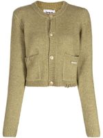 izzue cardigan boutonné à patch logo - Vert