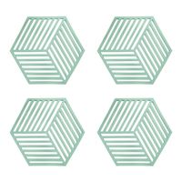 Krumble Pannenonderzetter Hexagon - Groen - Set van 4 - thumbnail