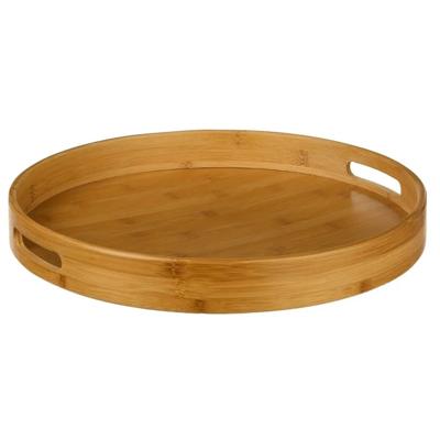 Secret de Gourmet Dienblad - serveerblad - bamboe - bruin - met handvaten - D40 cm