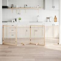 VidaXL Hondenhek inklapbaar met deur 4 panelen 320 cm populierenhout