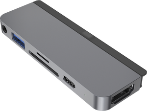 Hyper 6-in-1 usb C hub Space Gray voor Apple iPad Pro (2018/2020) en Air (2020)