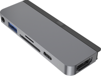 Hyper 6-in-1 usb C hub Space Gray voor Apple iPad Pro (2018/2020) en Air (2020)