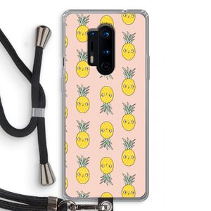 Ananas: OnePlus 8 Pro Transparant Hoesje met koord