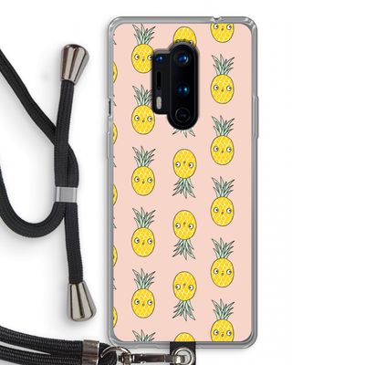 Ananas: OnePlus 8 Pro Transparant Hoesje met koord