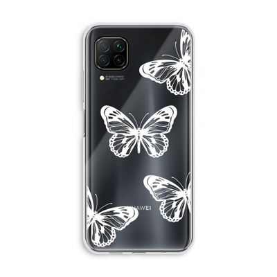 White butterfly: Huawei P40 Lite Transparant Hoesje