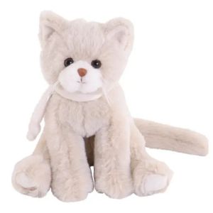 Bukowski pluche kat/poes knuffeldier - creme wit - zittend - 25 cm - luxe knuffels