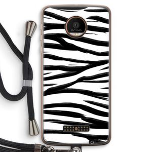 Zebra pattern: Motorola Moto Z Force Transparant Hoesje met koord