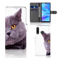 Huawei P30 Lite (2020) | Telefoonhoesje | Met pasjeshouder | Kat