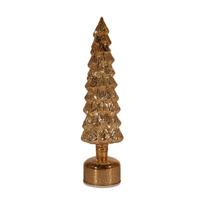 Boompje glas LED draaiend 38x9,5 cm goud - Annas collection
