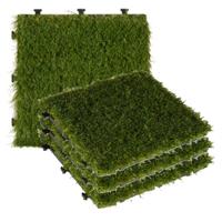 Iber garden Vlondertegel kunstgras - 4x - groen - kunststof - 30 x 30 cm - tuintegel