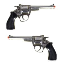 2x stuks verkleed speelgoed revolver/pistool metaal 8 schots