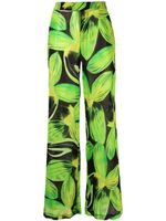 Louisa Ballou pantalon ample à motif feuillage - Vert