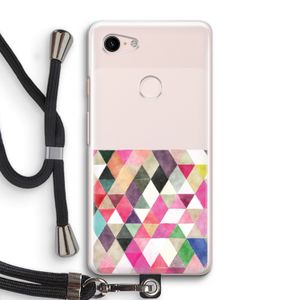 Gekleurde driehoekjes: Pixel 3 Transparant Hoesje met koord