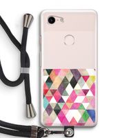 Gekleurde driehoekjes: Pixel 3 Transparant Hoesje met koord