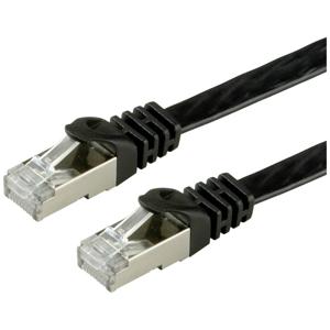 VALUE FTP Cat.6 Flat Network Cable, black 1 m netwerkkabel Zwart F/UTP (FTP)