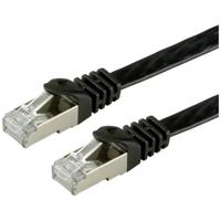 VALUE FTP Cat.6 Flat Network Cable, black 1 m netwerkkabel Zwart F/UTP (FTP) - thumbnail