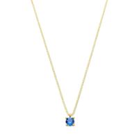 14k Geelgouden Ketting met Synthetische Saffier (September) - 42+2 cm