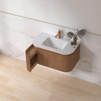 Badmeubelset Sanilux Eleganza 80 cm Keramiek 1 Kraangat Acacia