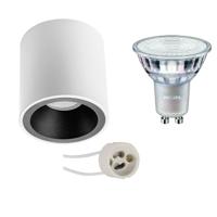 Philips MASTER Opbouwspot Set GU10 - Rond Mat Wit/Zwart - DimTone Dimbaar