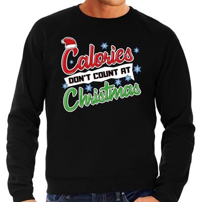 Bellatio Decorations Foute Kersttrui - sweater - Calories dont count at Christmas - zwart - heren Bellatio Decorations Foute Kersttrui - sweater - Calories dont count at Christmas - zwart - heren