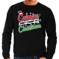 Bellatio Decorations Foute Kersttrui - sweater - Calories dont count at Christmas - zwart - heren