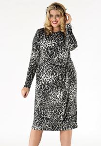Yoek Dress drape GREY | Grijs | Maat S