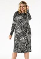 Yoek Dress drape GREY | Grijs | Maat XXL