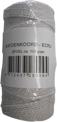 Katoenkoord 100 meter ecru op rol