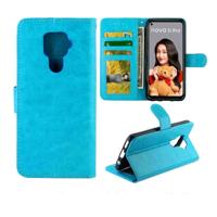 Voor Huawei Nova 5i Pro Crazy Horse textuur horizontale Flip lederen draagtas met houder & kaartsleuven & portemonnee & fotolijstjes (baby blauw)