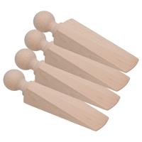 Deurstopper/deurwig - 4x - beukenhout - beige - 17 x 4 x 3 cm Deurstopper/deurwig - 4x - beukenhout - beige - 17 x 4 x 3 cm