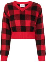 MOSCHINO JEANS pull en laine mélangée à carreaux - Rouge MOSCHINO JEANS pull en laine mélangée à carreaux - Rouge